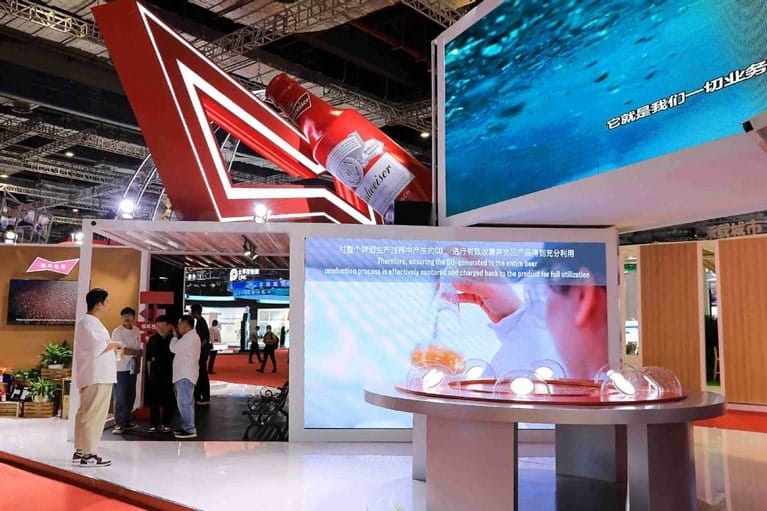 Budweiser’s booth at an event in Shanghai