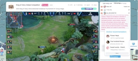 Honor of Kings Live-stream E-sports Competition on Bilibili