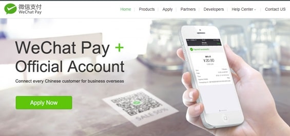 WeChat Pay website homepage