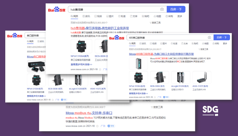 Baidu search advertising for Moxa