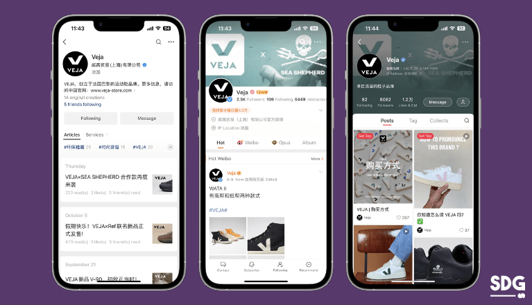 Veja on Xiaohongshu, Weibo and WeChat