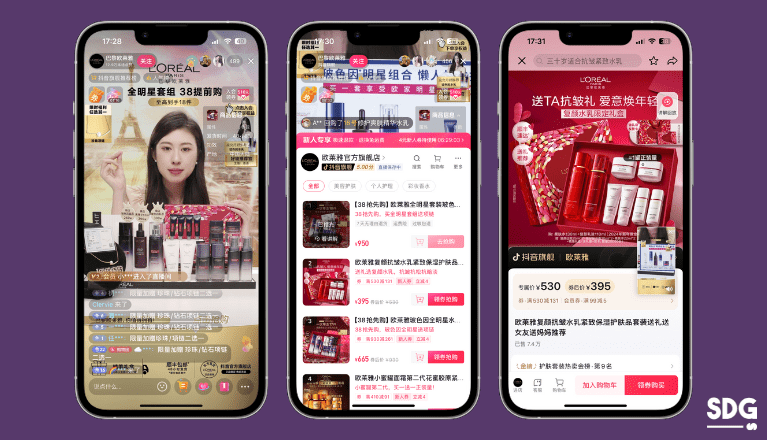 L'Oréal live streaming on Douyin