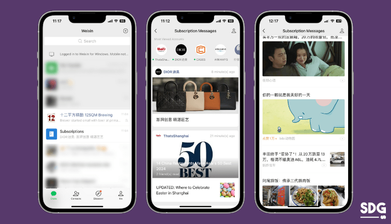 WeChat newsfeed