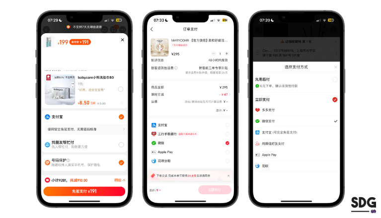 WeChat pay and Alipay e-commerce China