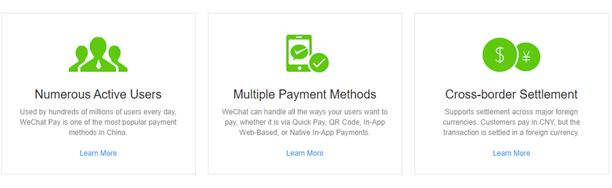 WeChat Pay payments methods